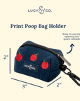 Lucy & Co. - Appley Ever After Corduroy Poop Bag Holder