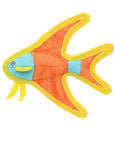 Tuffy Dog Toys - VIP Products - DuraForce Jr Angel Fish - Orange, Durable, Squeaky Dog Toy