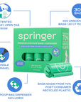 Springland Premium Dog Poop Bags - 300 Count + Dispenser