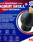 Sodapup Magnum Sugar Skull Ultra-Durable Chew Toy & Treat Dispenser - Black