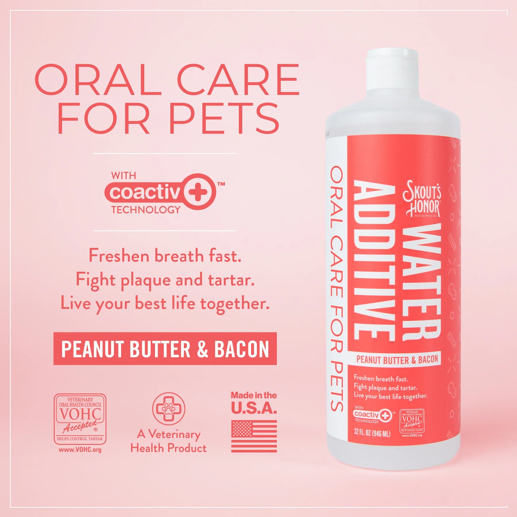 Skout's Honor Oral Care Water Additive - Peanut Butter & Bacon Flavor