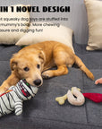 Nocciola - 9-in-1 Stuffed Plush Squeaky Dog Toys, Mummy Body