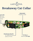 Lucy & Co. - How I Roll Breakaway Cat Collar: L