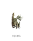 Lili Chin Art - "Friendly Tail" KITTY PIN