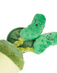 ZippyPaws Bungee Burrow Pickle Jar Plush Dog Toy