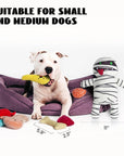 Nocciola - 9-in-1 Stuffed Plush Squeaky Dog Toys, Mummy Body