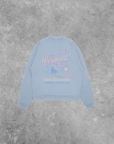 The Clandestine Underground - Ski In Vermont, Winter Season Relaxed AS Sweatshirt: Powder Blue / L