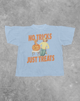 The Clandestine Underground - No Tricks Just Treats, Halloween Boxy TShirt: Washed Dark Denim