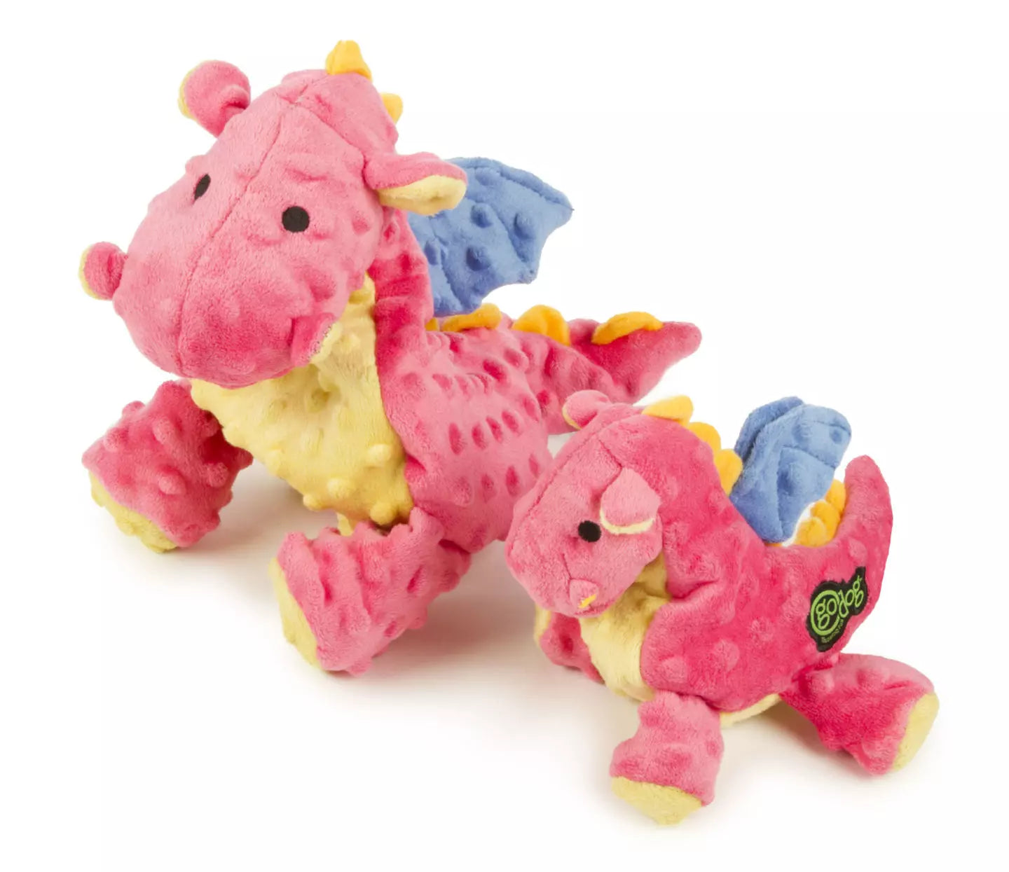 Plush Toys Pink Dragon Dog Toy GoDog! Dragons™ Plush Dog Toys Coral