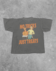The Clandestine Underground - No Tricks Just Treats, Halloween Boxy TShirt: Washed Dark Denim