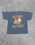 The Clandestine Underground - No Tricks Just Treats, Halloween Boxy TShirt: Washed Dark Denim