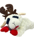 Pet Palette Distribution - Multipet Holiday Lamb Chop w/Antlers Dog Toy 10.5"