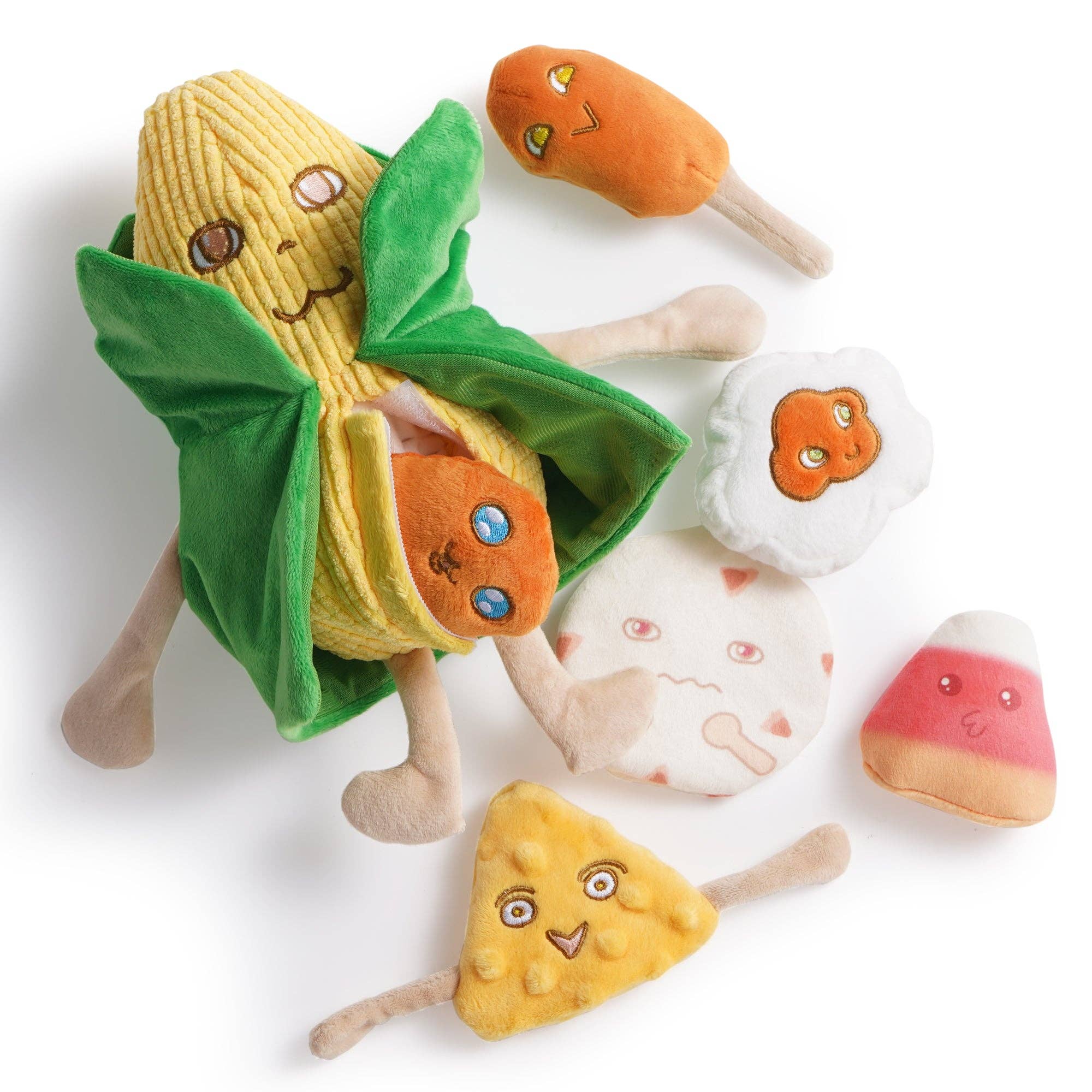 BLOSSOMLIFE Crinkle Hondenspeelgoed voor Puppy, Stuffless Platte Piepende Pluche Hondenspeelgoed Dieren Hondenkauwspeelgoed met Tug Touw Knopen voor Kleine Medium Honden (Tijger