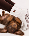 Almla Active - Dachshund & Espresso Martini Double Sided Pilates Grip Sock: One Size