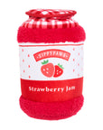 ZippyPaws Bungee Burrow Strawberry Jam Jar Plush Dog Toy