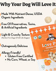Lord Jameson Cheddar Charm Love Puffs Organic Dog Treats