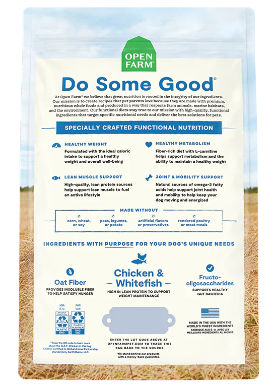 Open Farm Healthy Weight, Chicken & Whitefish  The Modern Dog Company Store
