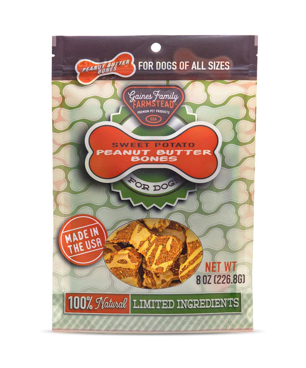 Gaines Family Sweet Potato Peanut Butter Coated Bones - 8oz