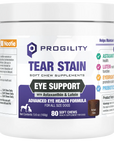 Progility Tear Stain Eye Support Soft Chew Supplement for Dogs