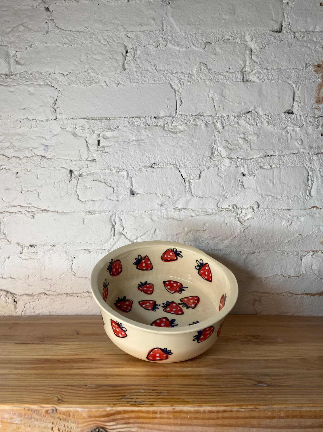 Rise and Shine Ceramics - Dog Bowl: Strawberry