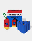Vetreska Red Chroma Poop Bags & Dispenser Set