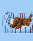 Vetreska Mist And Merlot Pet Sofa - Azure & Stripes