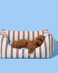 Vetreska Mist And Merlot Pet Sofa - Cream & Stripes