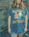 The Clandestine Underground - No Tricks Just Treats, Halloween Boxy TShirt: Washed Dark Denim