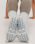 Almla Active - Cat Embroidered Pilates Grip Socks Gray Paw Grips