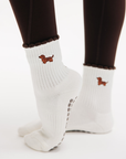 Almla Active - Dachshund & Espresso Martini Double Sided Pilates Grip Sock: One Size