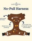 Lucy & Co. - Chocolate Meadows Corduroy No-Pull Harness
