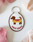Lindy Stark Designs - Hot Dog Embroidered Keychain
