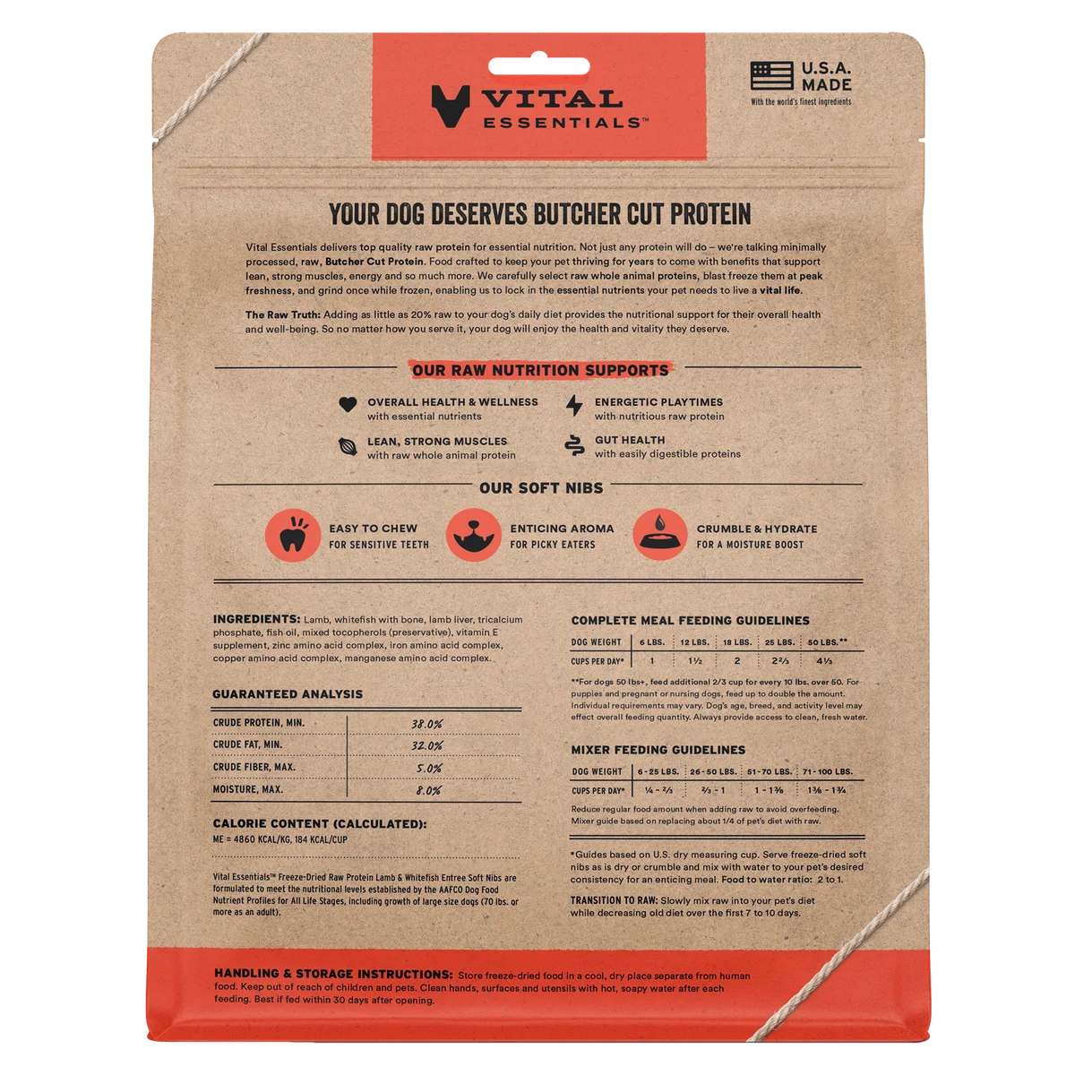 Vital Essentials Freeze-Dried Raw Lamb and Whitefish Soft Nibs Entree