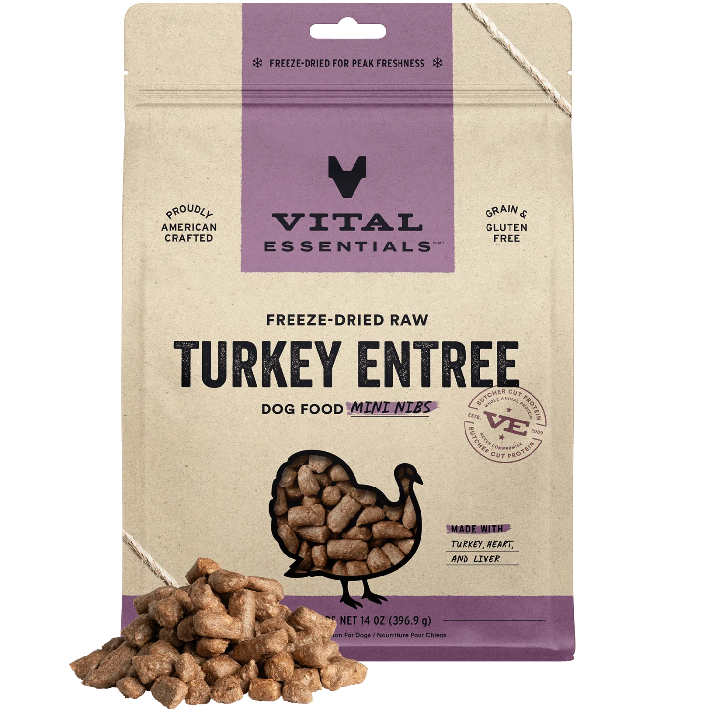 Vital Essentials Freeze-Dried Raw Turkey Entree - 14oz