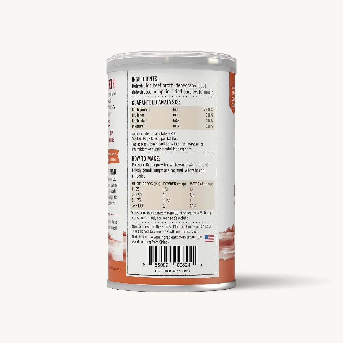 The Honest Kitchen Instant Bone Broth - Beef & Turmeric