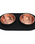 Messy Mutts Copper Bowls with Silicone Mat