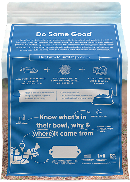 Open farm whitefish dog food shop
