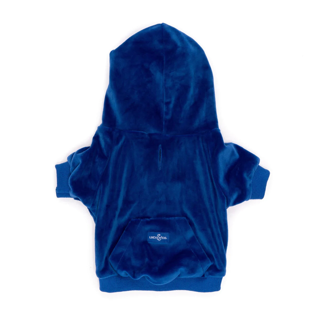 Lucy & Co. Y2K Indie Velour Hoodie - Royal Blue