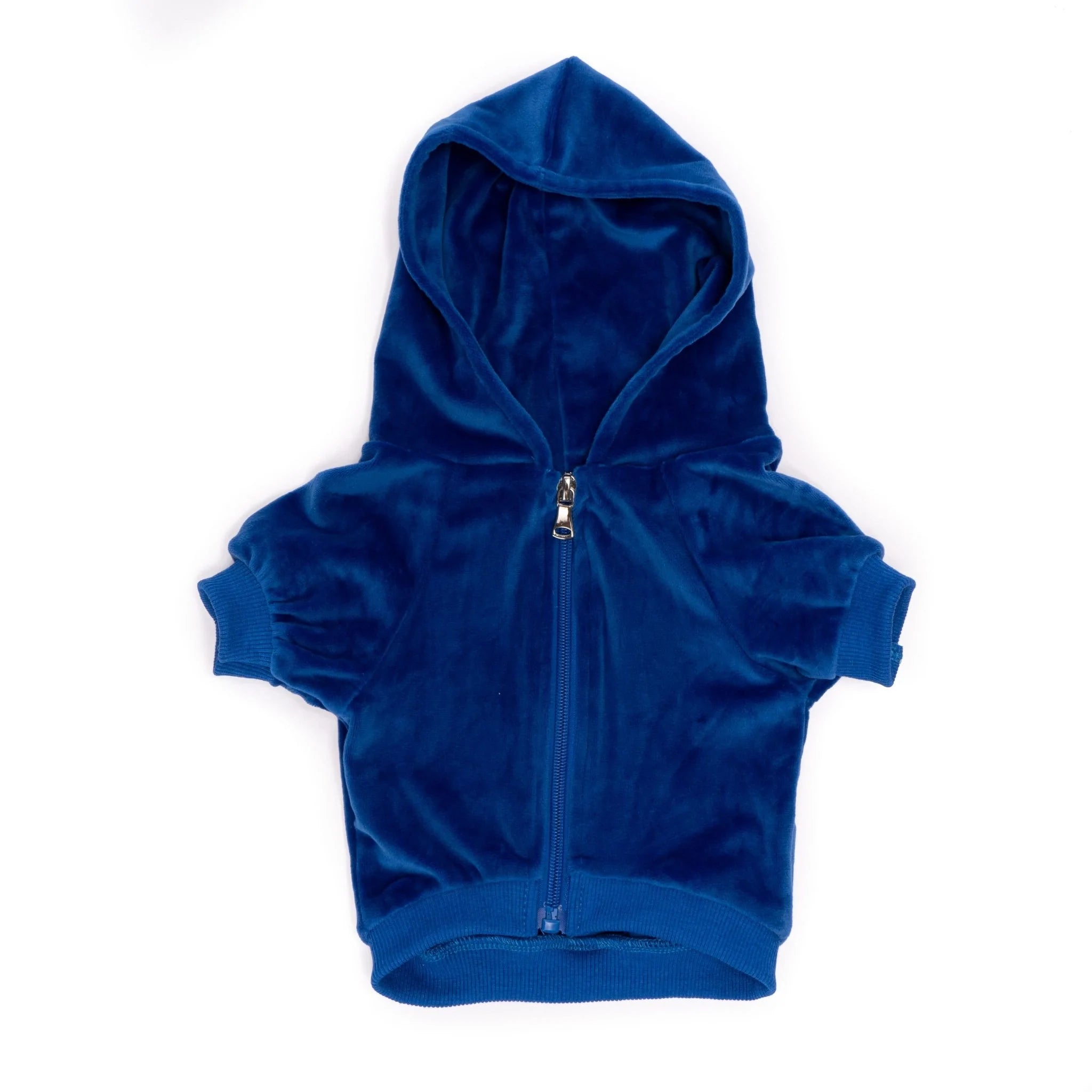 Lucy & Co. Y2K Indie Velour Hoodie - Royal Blue