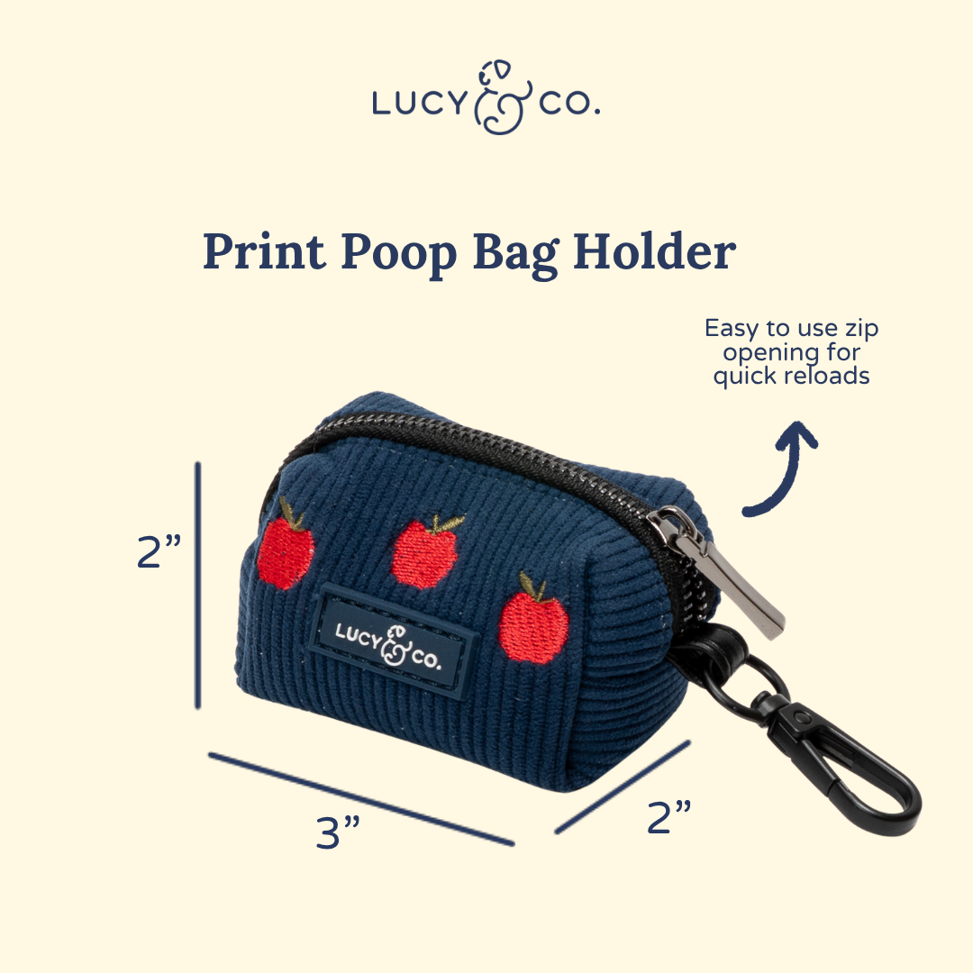 Lucy &amp; Co. - Appley Ever After Corduroy Poop Bag Holder