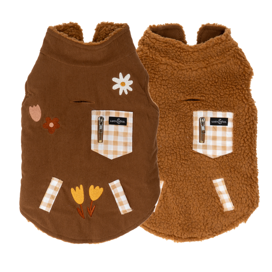 Lucy &amp; Co. - Chocolate Meadows Reversible Teddy Vest