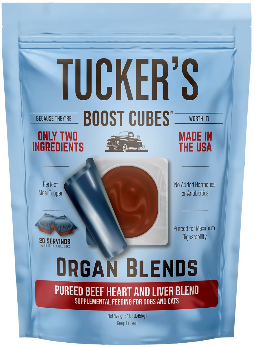 Tucker&#39;s Pureed Beef Heart &amp; Liver Blend Frozen Boost Cube Topper