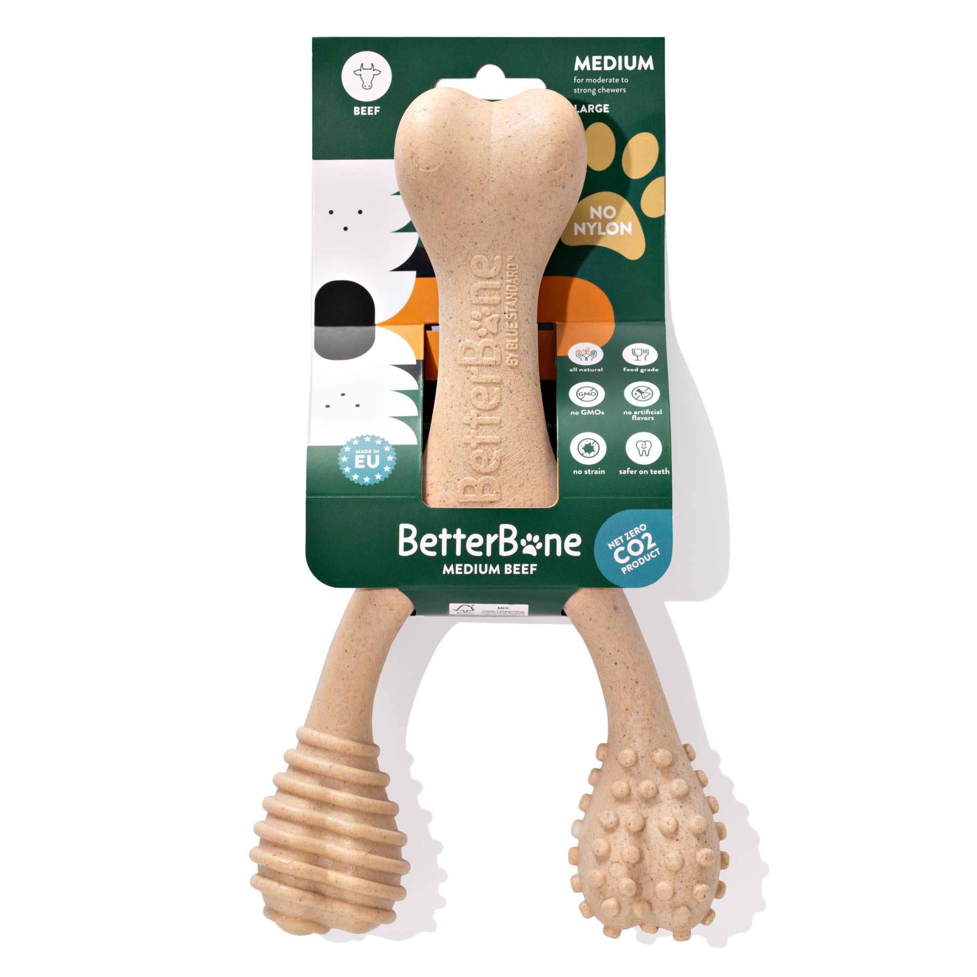 BetterBone Natural Dog Chews - Medium Density Beef, All-Natural No Nylon Sustainable