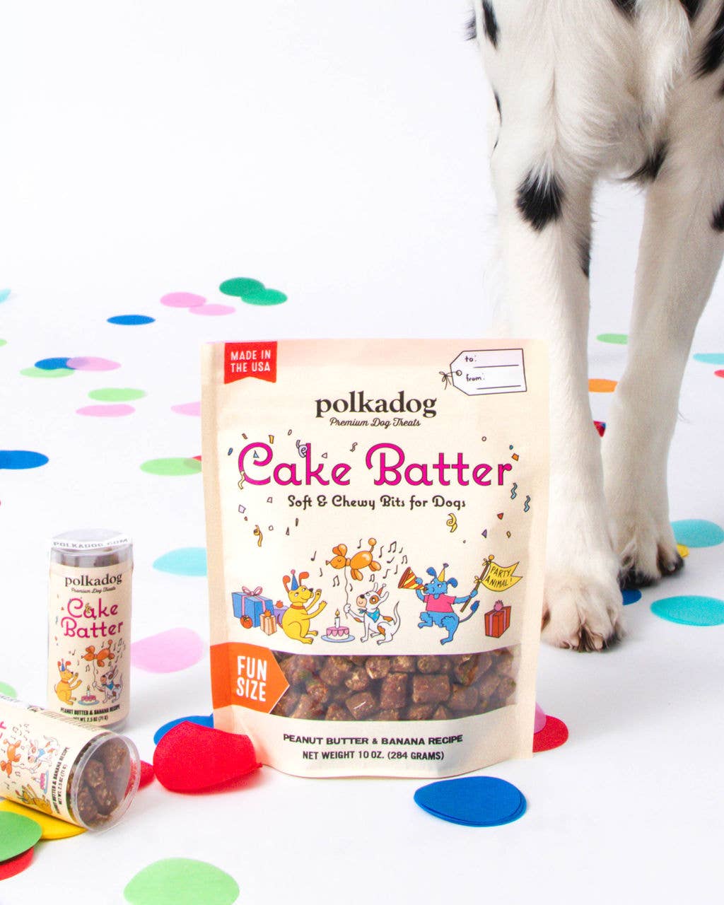 Pet Palette Distribution - Polkadog Cake Batter Peanut Butter &amp; Banana Chewy Dog Treats