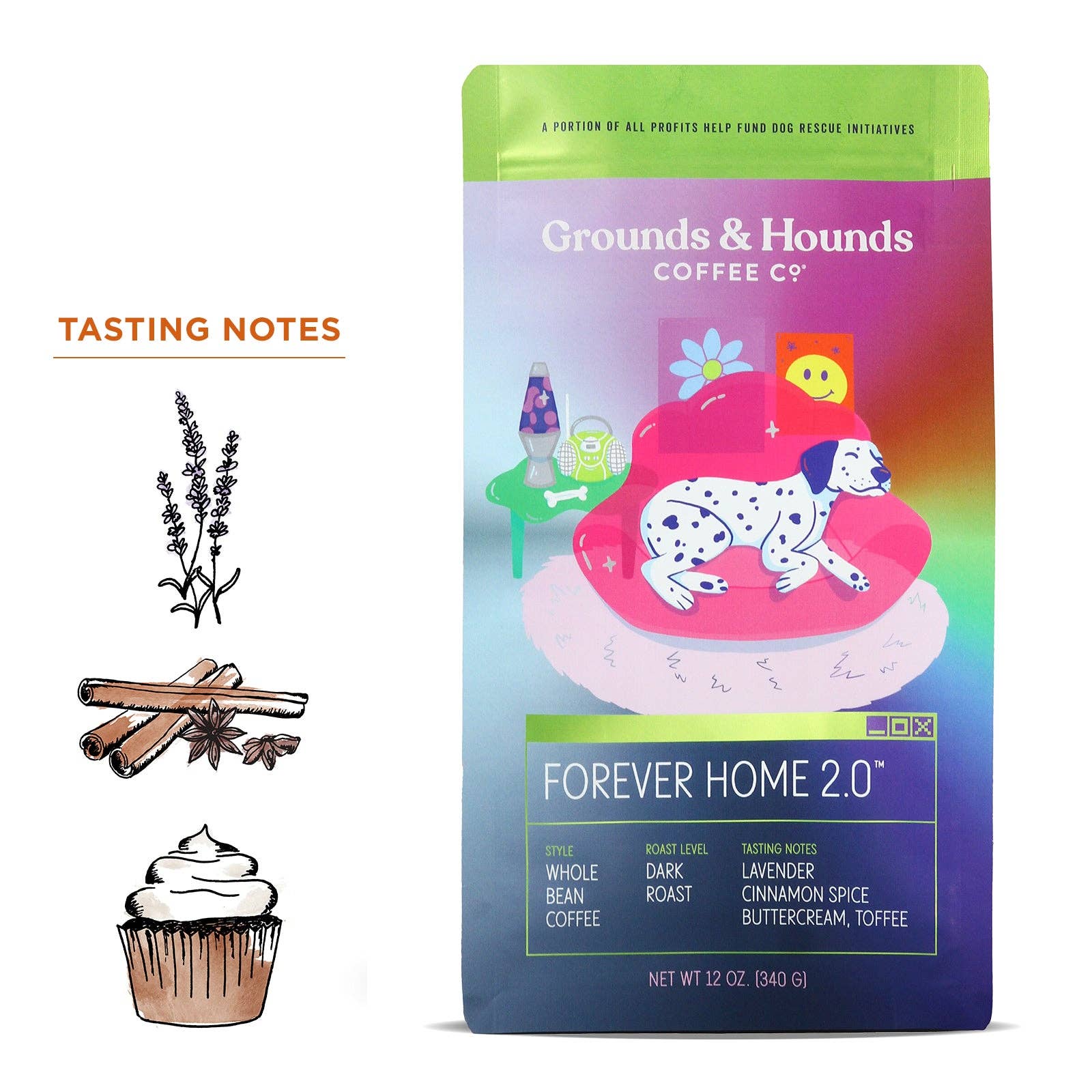 Grounds &amp; Hounds Coffee Co. - Forever Home 2.0™ Dark Roast: Whole Bean