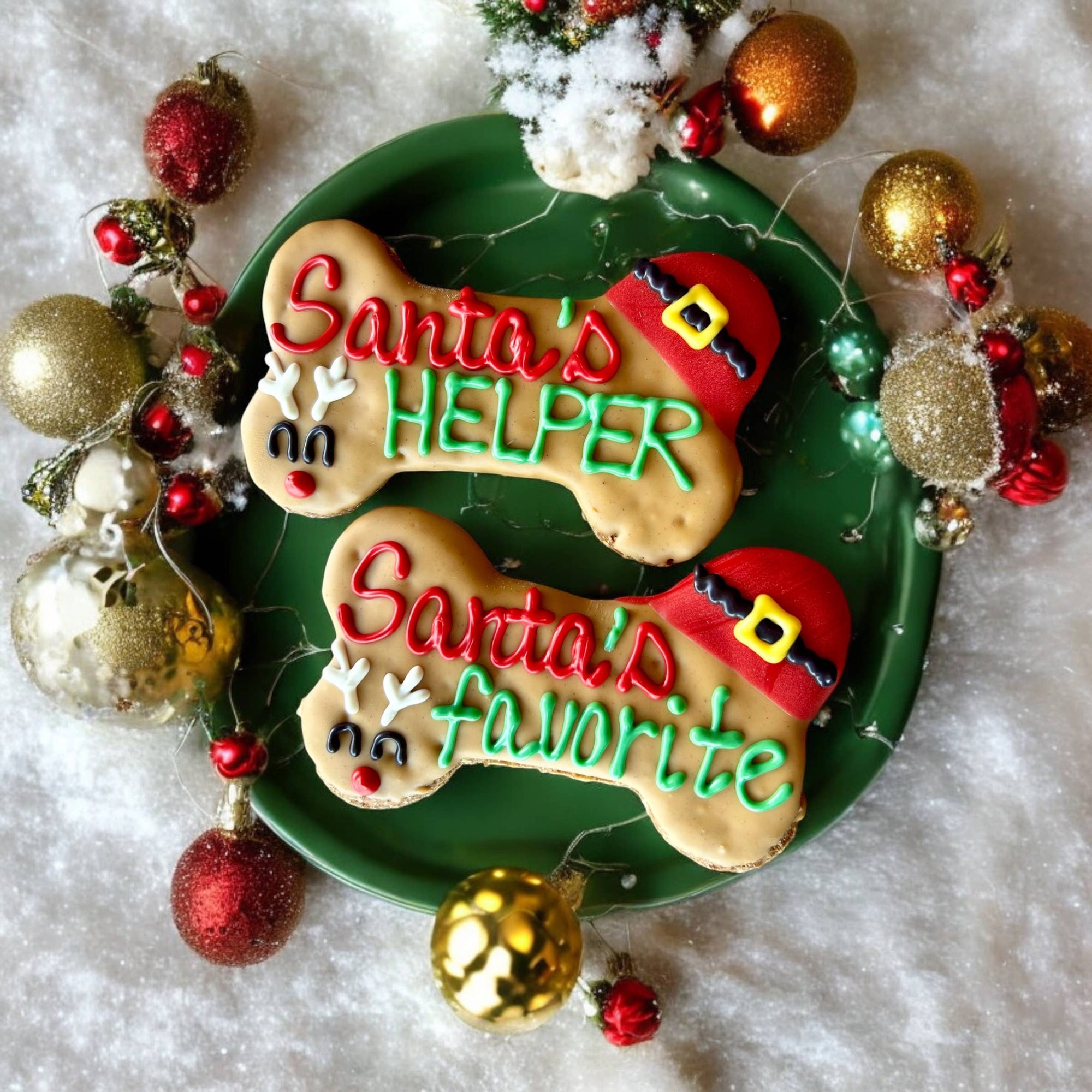 YumYum4DOGS - 6 inch Santa’s Helper Bone dog treats : Santa’s favorite