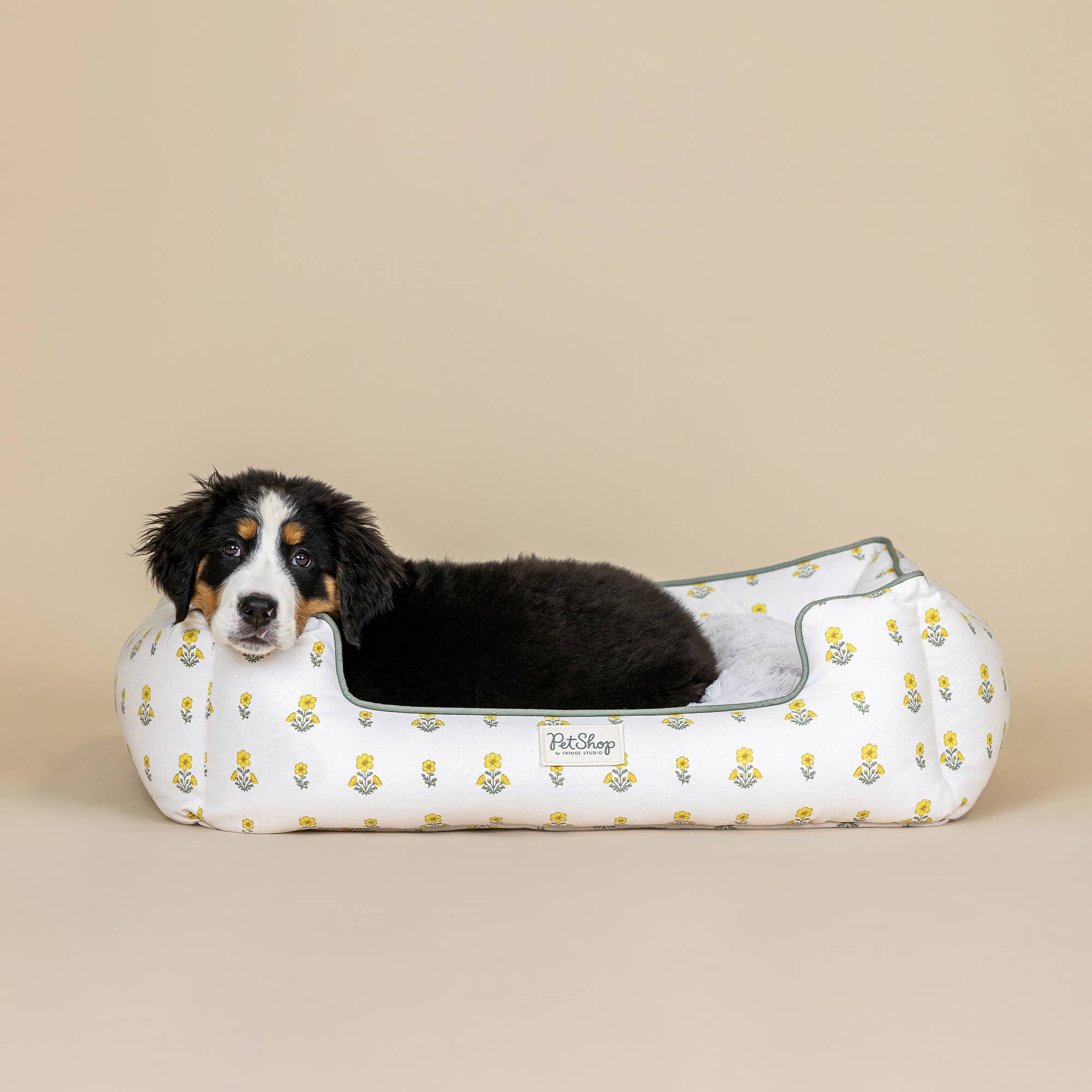 Petshop by Fringe Studio - BLOCK PRINT MARIGOLDLD MEDIUM ROUND PET BED