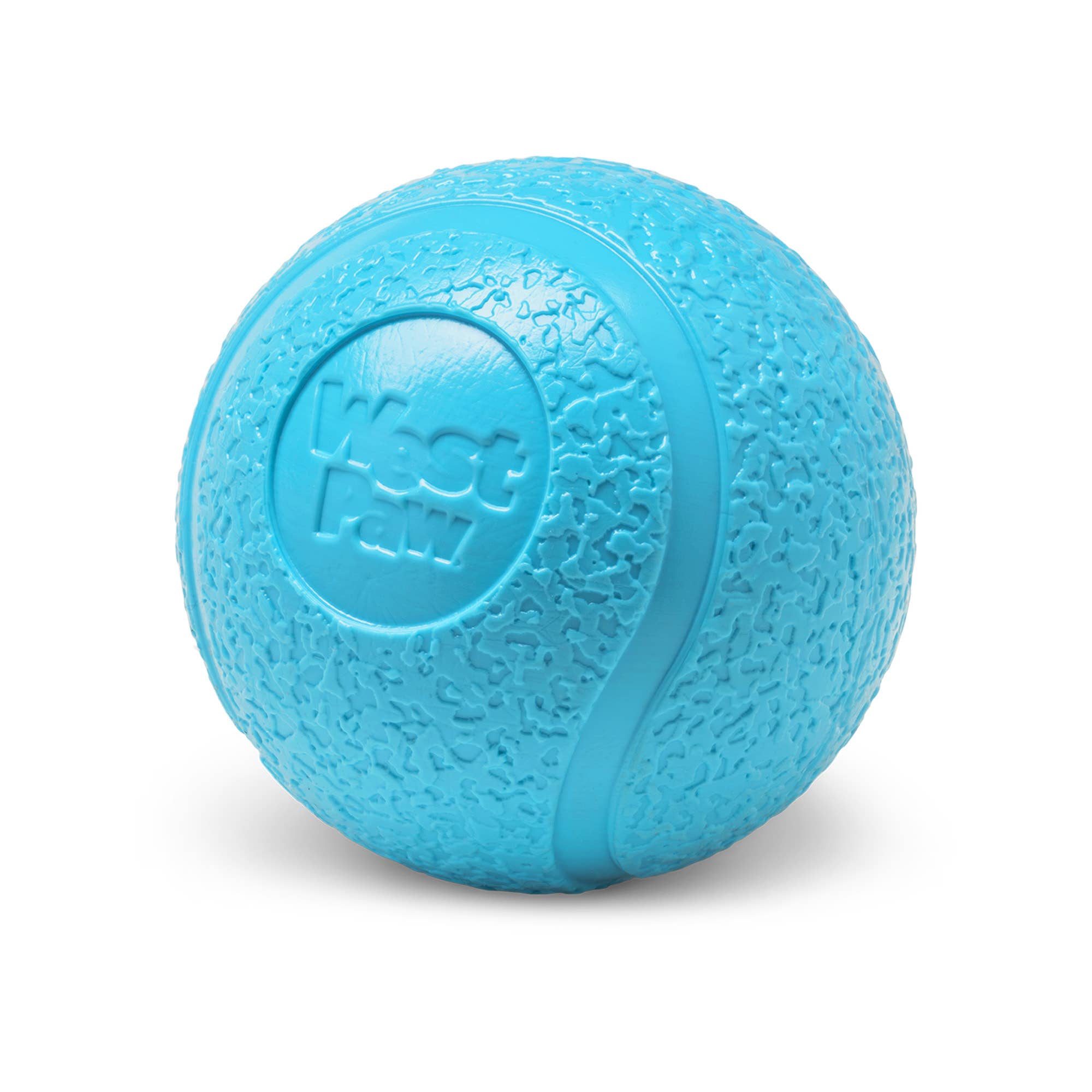West Paw - Boundr® Large 3" Dog Toy Ball for Play, Chew, and Fetch: Aqua Blue