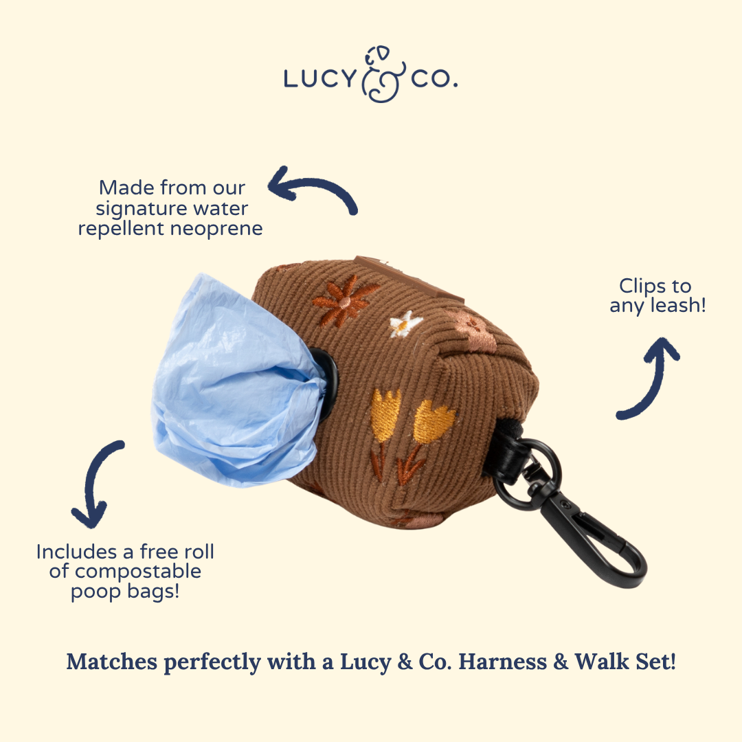 Lucy &amp; Co. - Chocolate Meadows Corduroy Poop Bag Holder