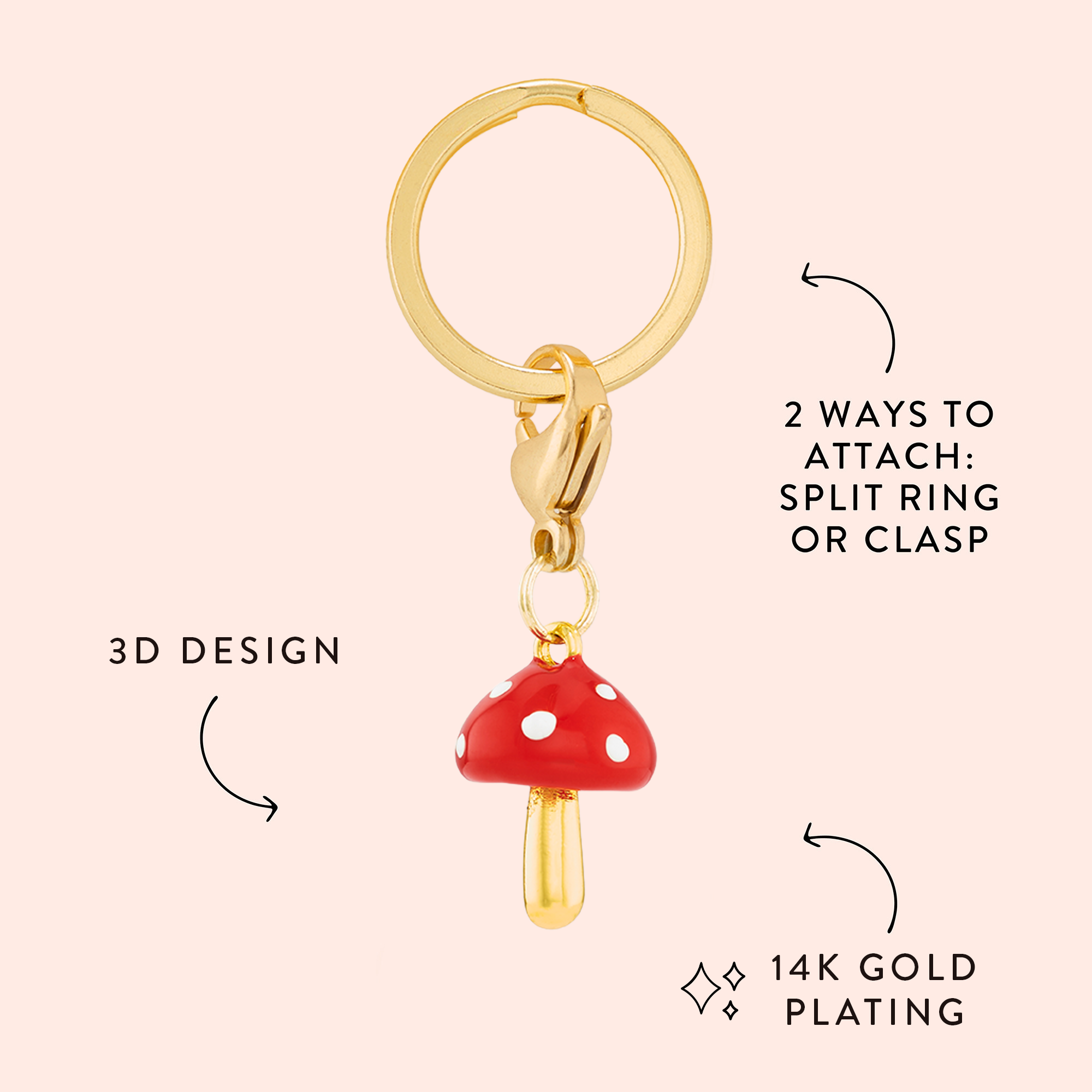 The Foggy Dog - Toadstool Collar Charm: Charm Only